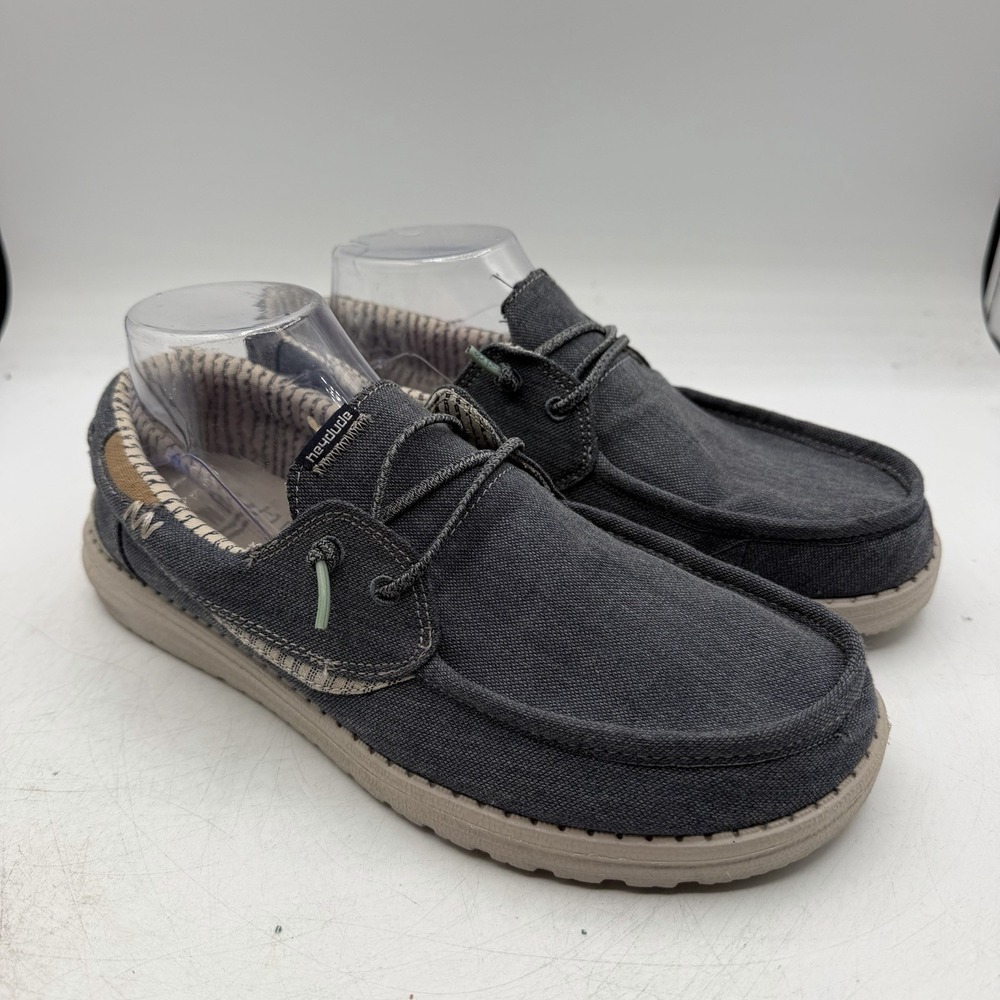 Hey Dude Welsh Chambray Shoes Mens Sz 8 Sea Blue Slip On comfort Loafers